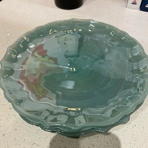 Anthro Blue Glass Plates (set of 4)